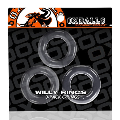 WILLY RINGS, 3-pack cockrings - CLEAR
